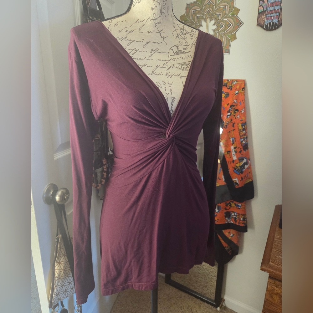 Long Sleeve Twist Top In Jam - Picture 3 of 13